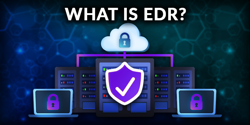 What is Endpoint Detection & Response? A cybersecurity shield protecting a business' server located on the cloud.