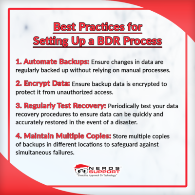 To maximize data backup and recovery effectiveness, automate backup schedules to ensure regular, reliable backups. Use incremental backups to save storage and time. Encrypt backup data to prevent unauthorized access. Regularly test recovery procedures to ensure quick, accurate data restoration. Maintain multiple backup copies in different locations to protect against simultaneous failures.